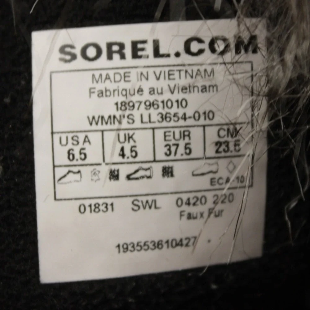 Sorel Snow‎ Boots Womens 6.5 US Waterproof Gorpcore Rubber Toe Black Ankle Boot